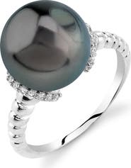 The Pearl Source Tahitian South Sea Pearl & Diamond Jackie Ring