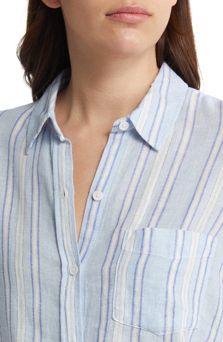 Rails Charli Stripe Linen Blend Button-Up Shirt, Alternate, color, 