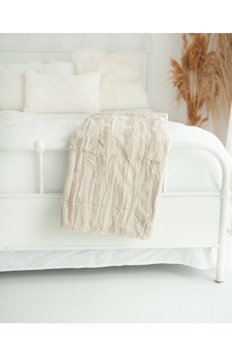 Minky Couture Sorbet Almond Croissant Blanket, Alternate, color, Beige