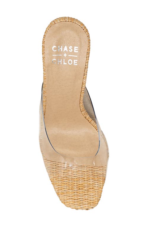 Chase & Chloe Chase And Chloe Echo Square Toe Sandal In Clear Beige Woven