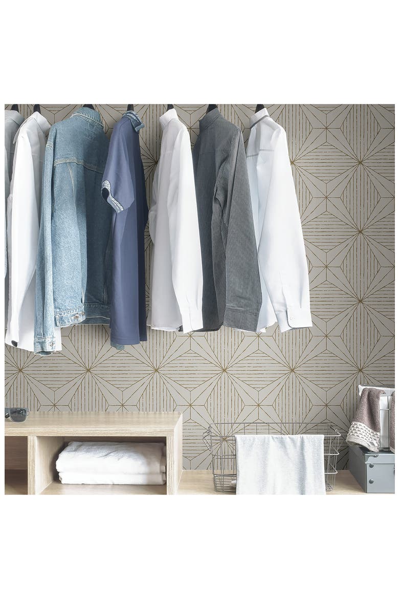 Gold Aurum Peel & Stick Wallpaper, Alternate, color, NEUTRAL