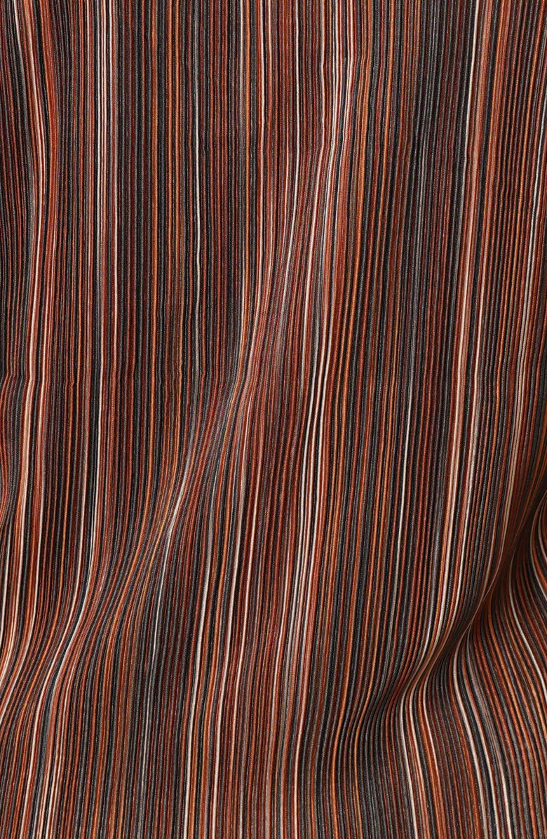 CYRUS Plissé Button-Up Shirt, Alternate, color, Brown Combo