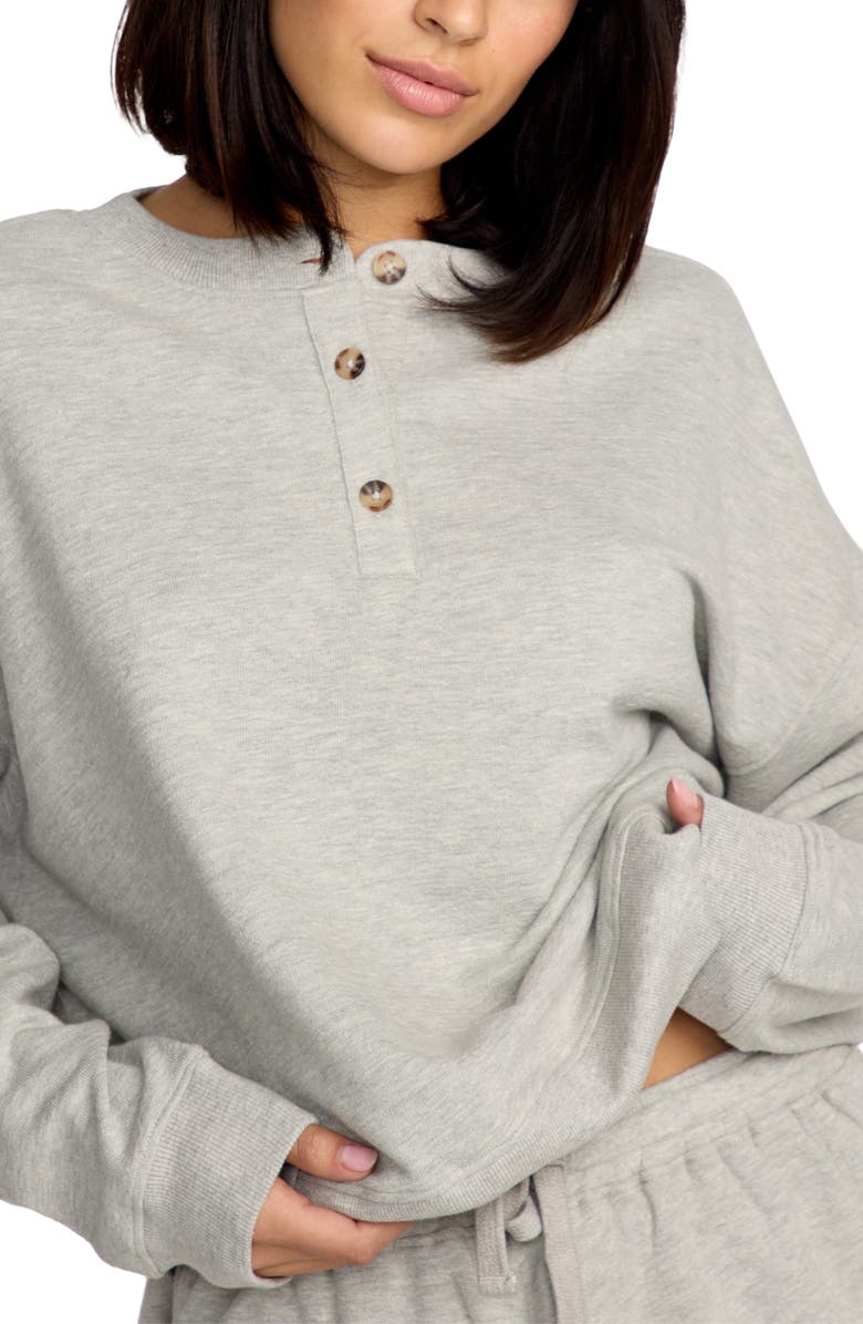 Volcom Lived in Fleece Henley, Alternate, color, Heather Grey