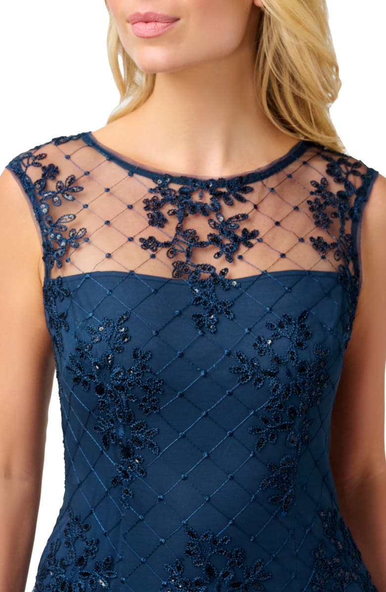 Adrianna Papell Sequin Embroidered Sheath Dress, Alternate, color, 