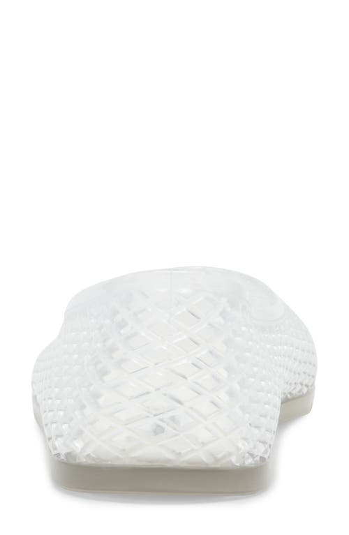 Steve Madden Gyzmo Perforated Jelly Flat In Clear