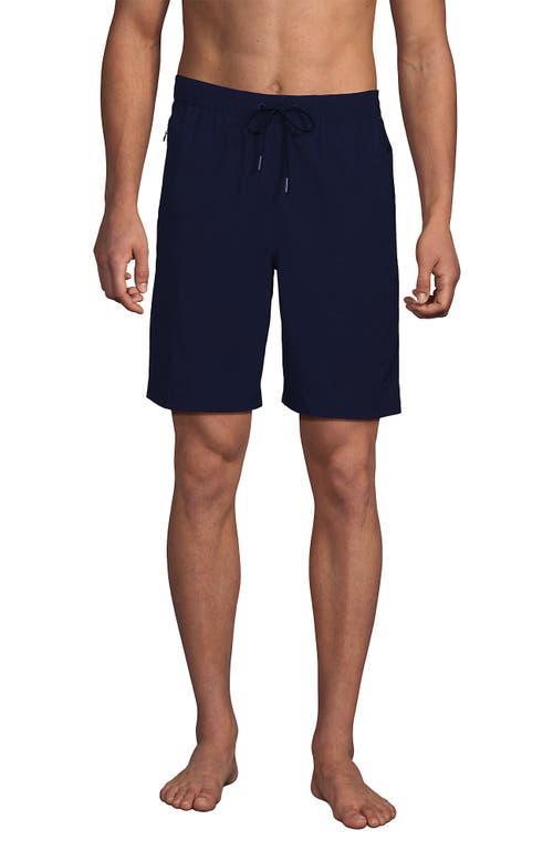 Lands' End 9" Volley Hydroliner Swim Trunks In Deep Sea Navy