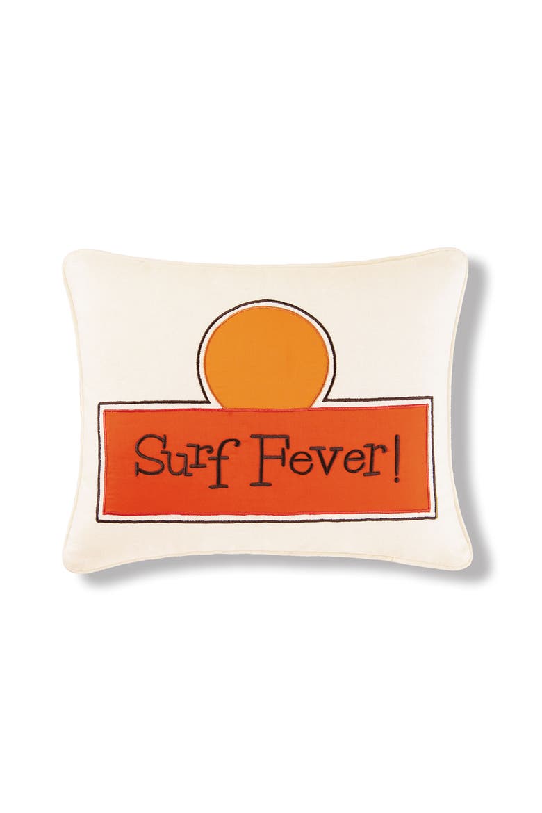 Surf Fever Embroidered Accent Throw Pillow, 16" x 20", Main, color, White