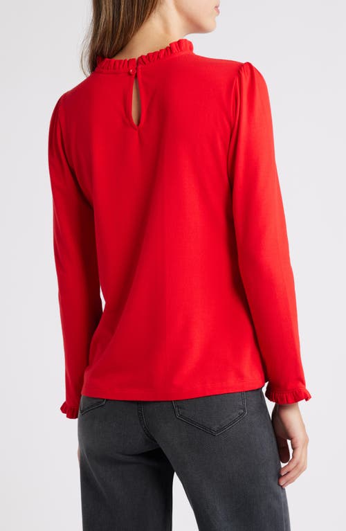 Caslonr Caslon(r) Ruffle Detai Top In Red Goji
