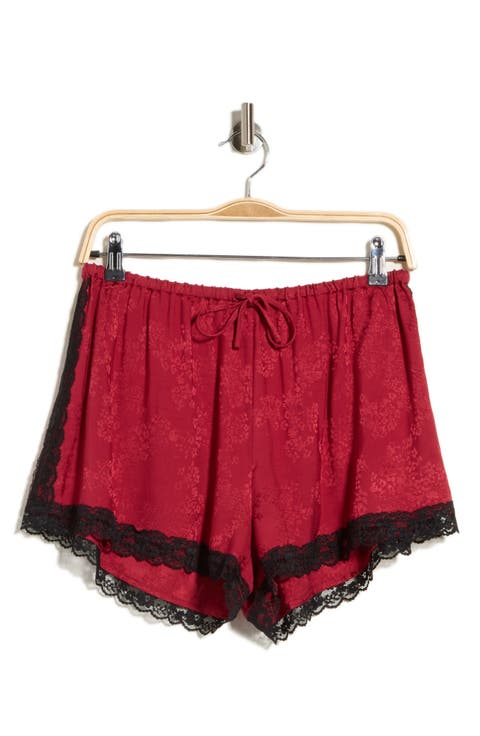 Lace Trim Jacquard Shorts