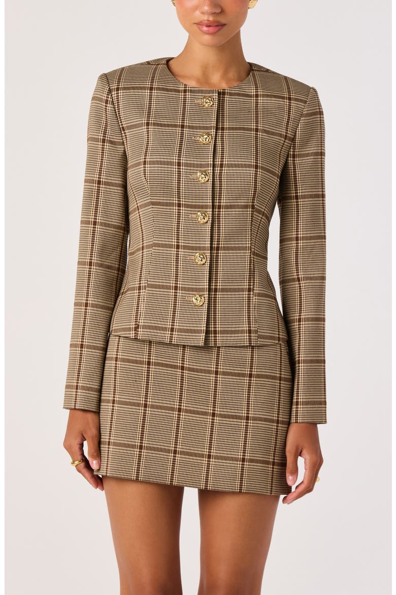 Remington Plaid Blazer, Main, color, TAN PLAID