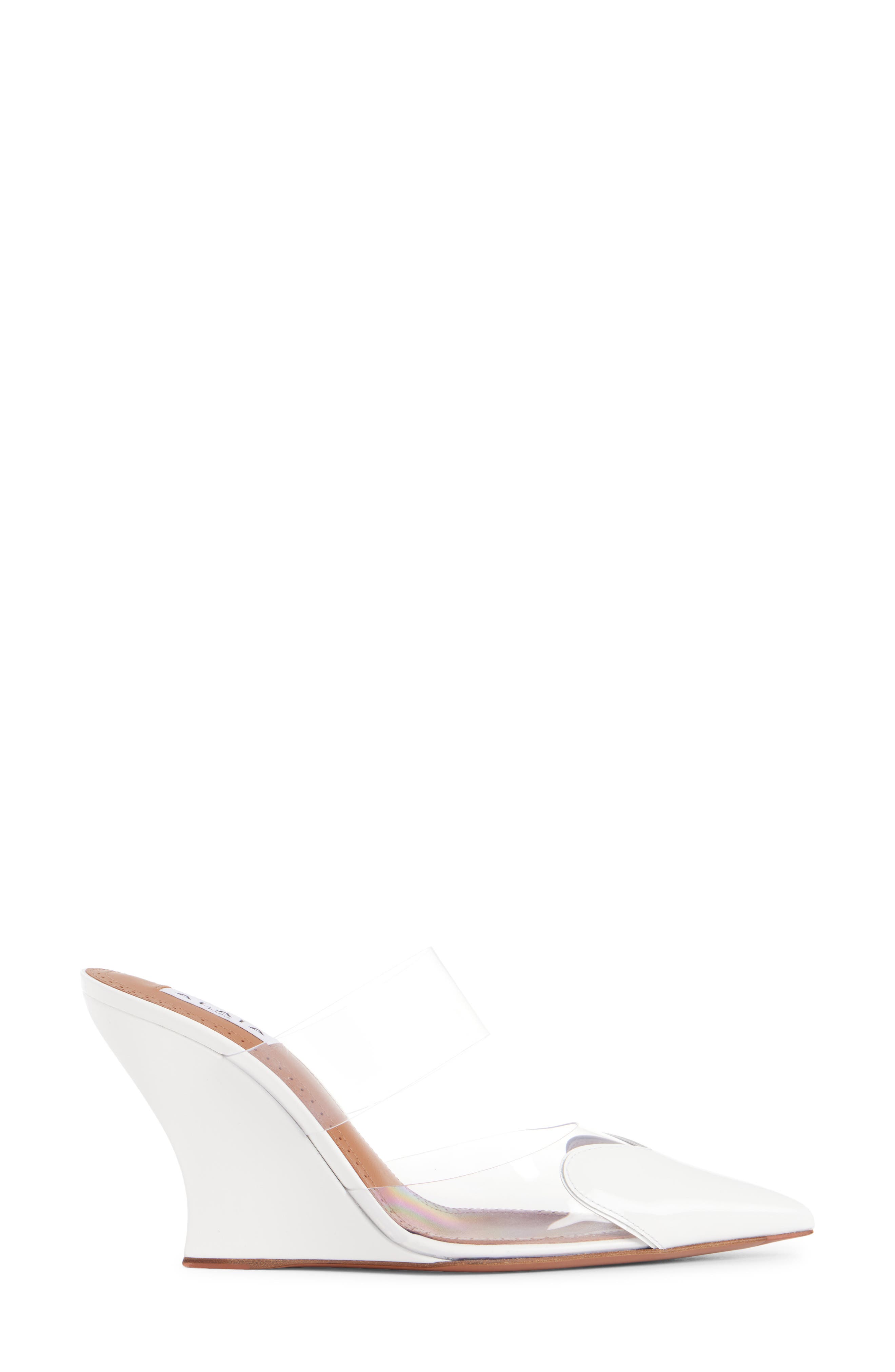 Heart Pointed Toe Wedge Mule, Alternate, color, BLANC OPTIQUE