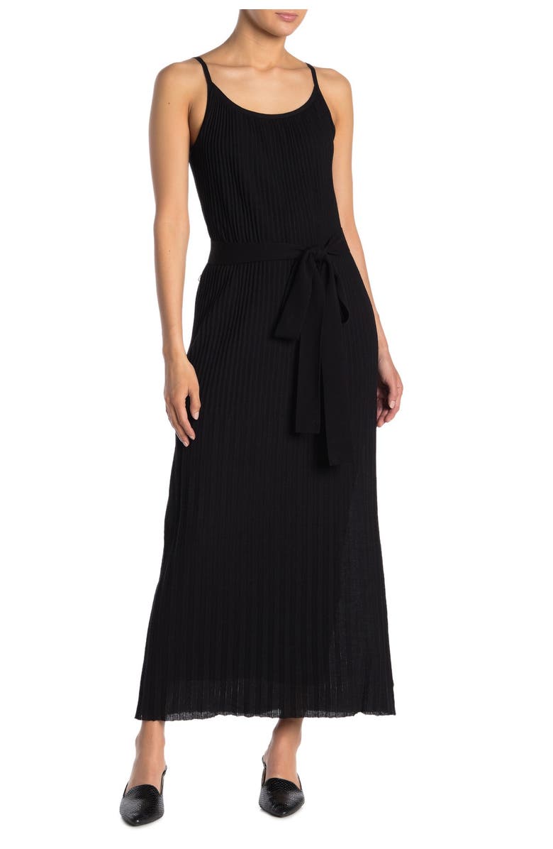Theory Pleated Waist Tie Maxi Dress, Main, color,