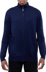 XRAY Mock Neck Full Zip Sweater