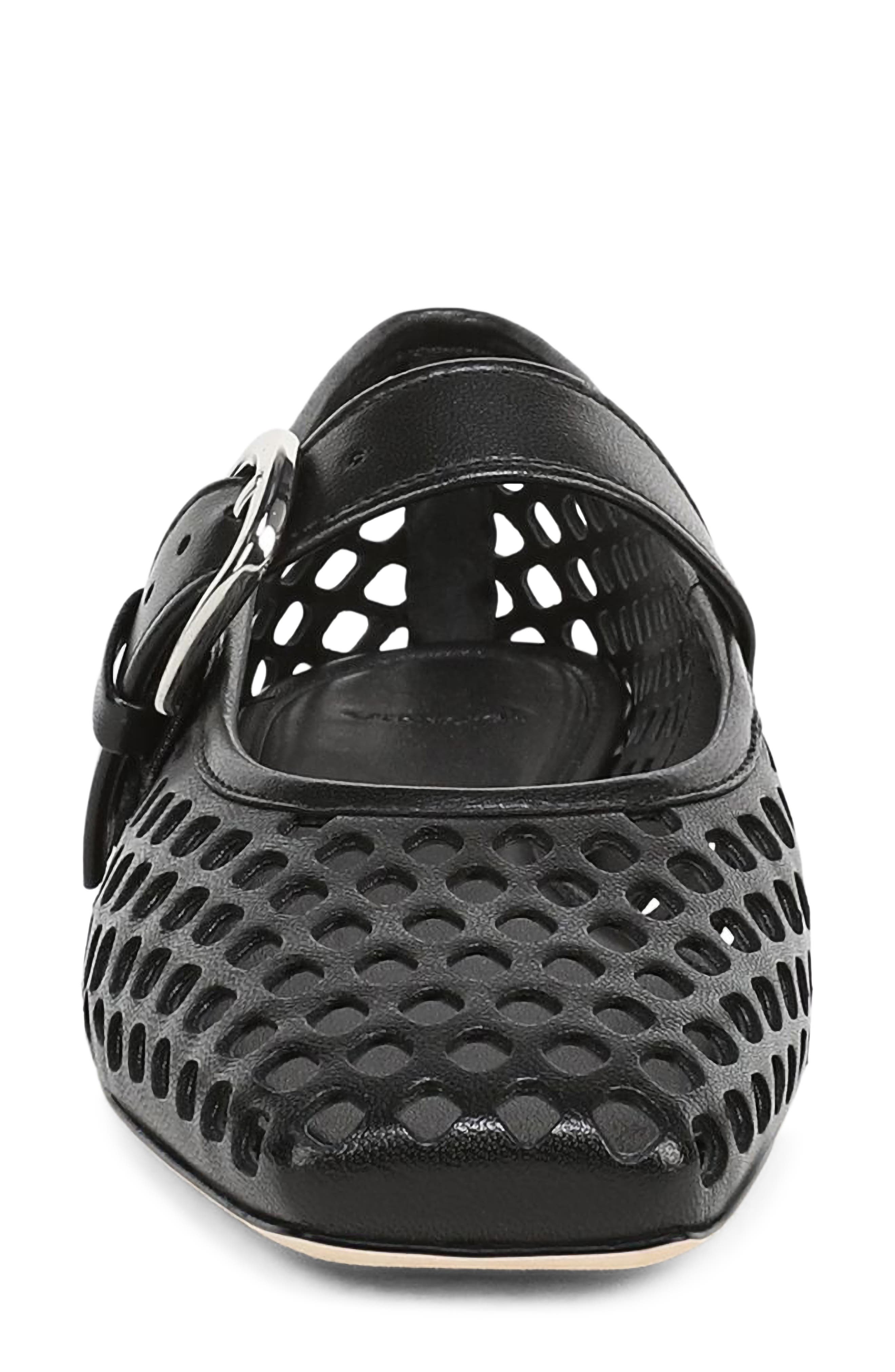 Vince Daniela Perforated Mary Jane Flat, Alternate, color, Black