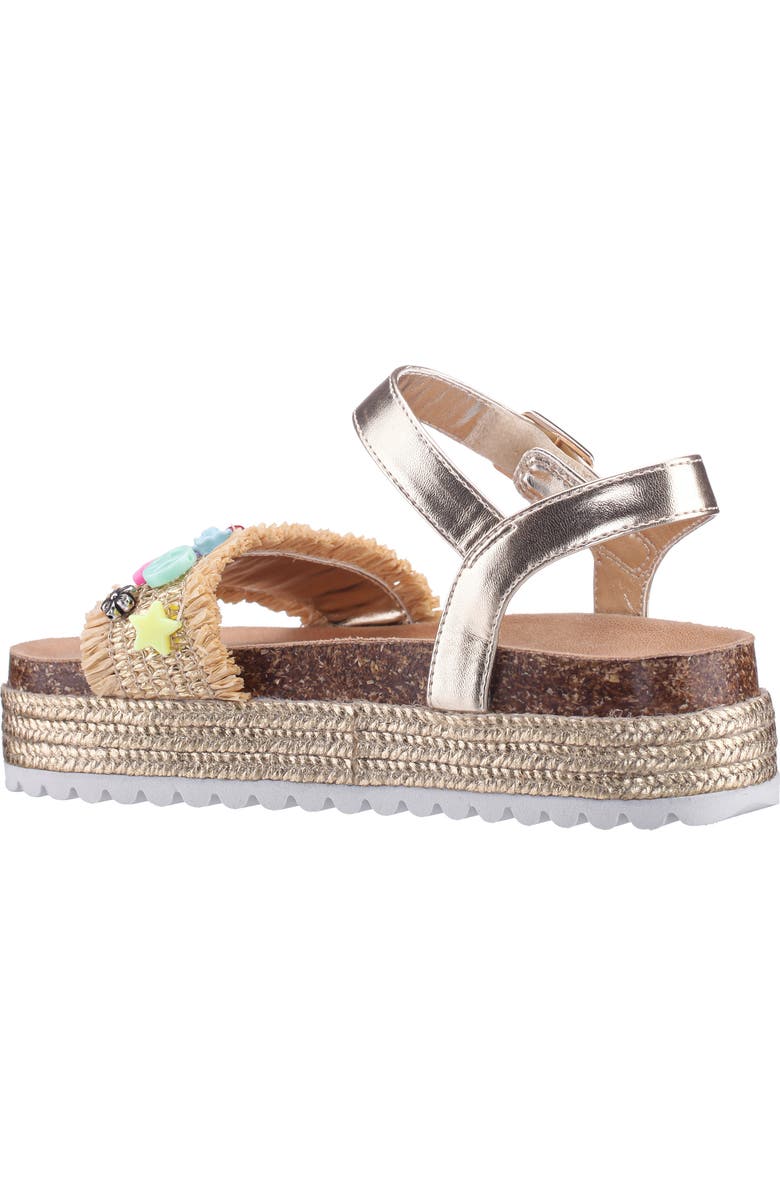 Nina Kids' Vento Beaded Raffia Flatform Sandal, Alternate, color, Natural Raffia