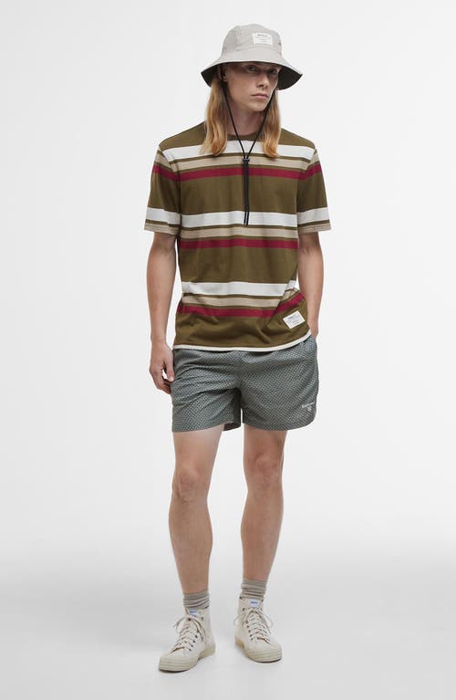 Barbour Shell Swim Trunks In Olive Green