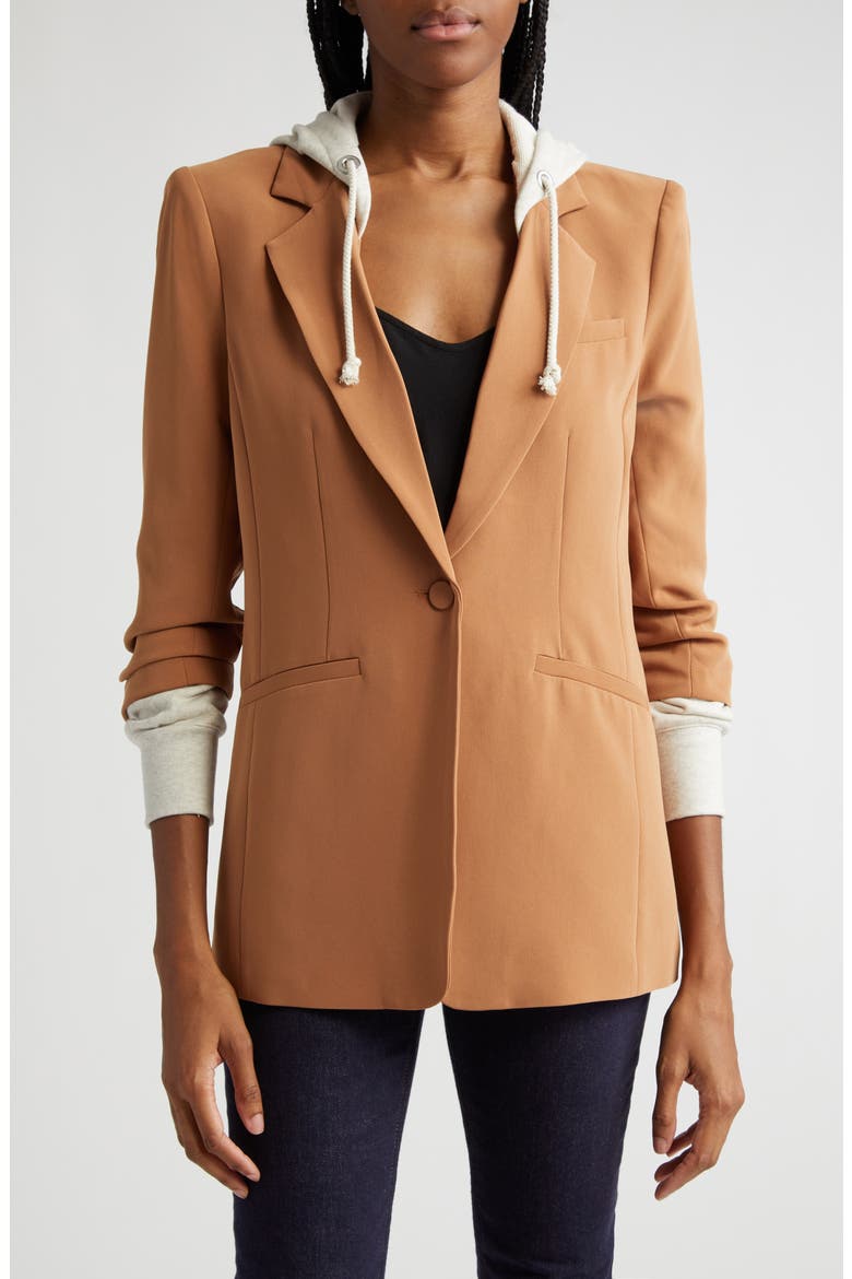 Hooded Khloe Jacket, Main, color, CINNAMON/ OATMEAL