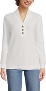 Lands' End Long Sleeve Waffle Shawl Collar Henley