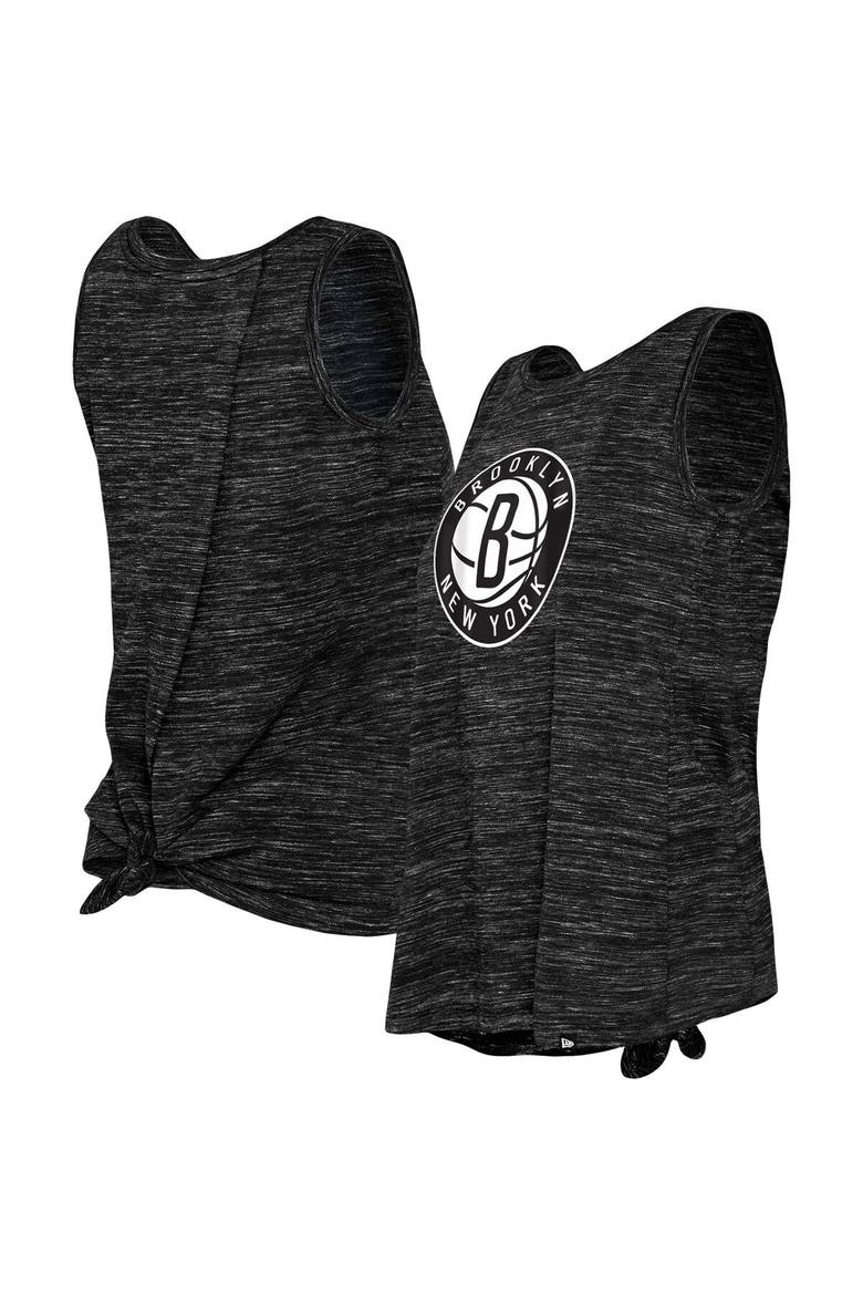 Women's New Era Black Brooklyn Nets Space Dye Active Tank Top, Main, color, Black