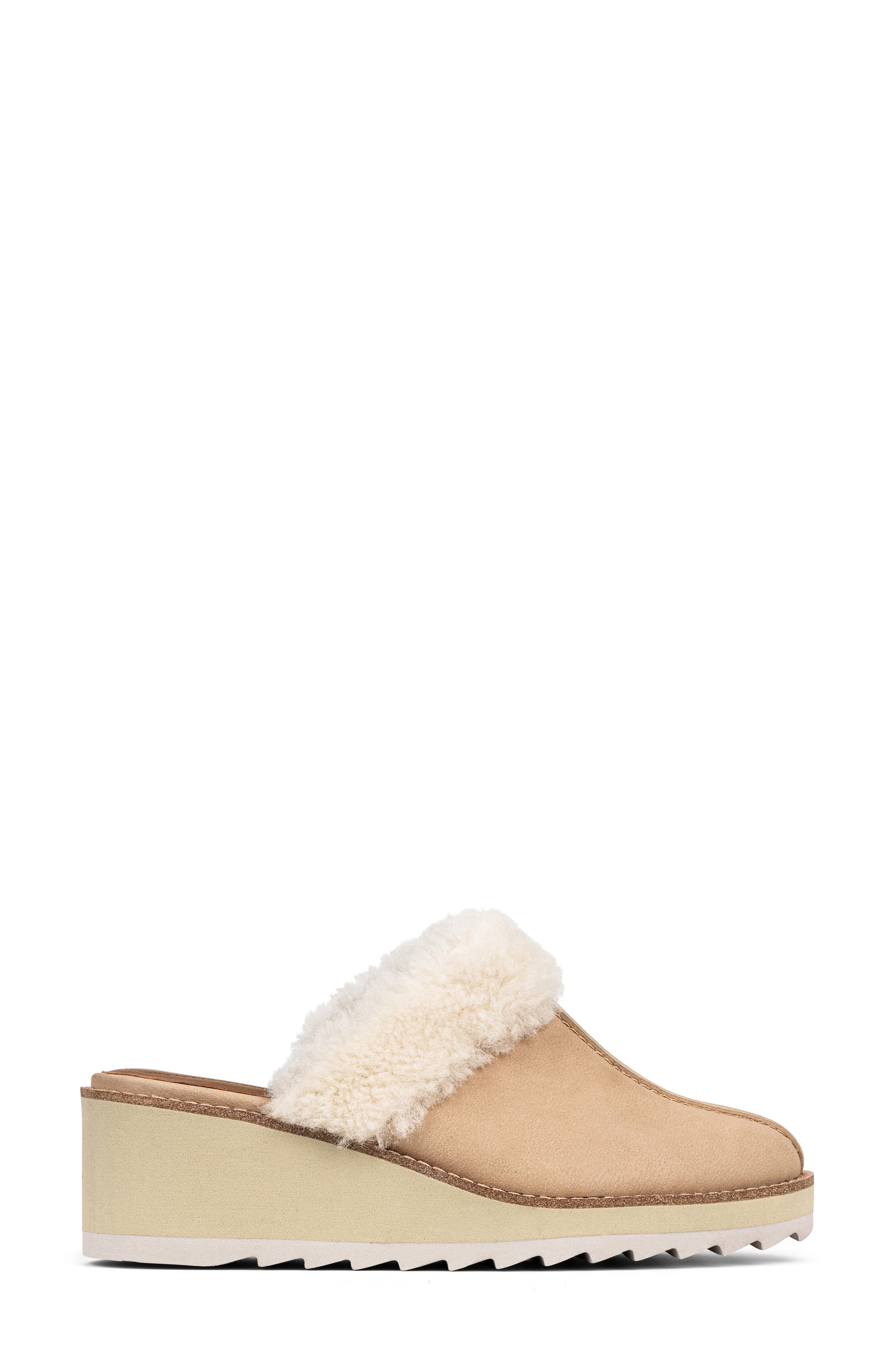 Donald Pliner Genuine Shearling Trim Wedge Mule, Alternate, color, 