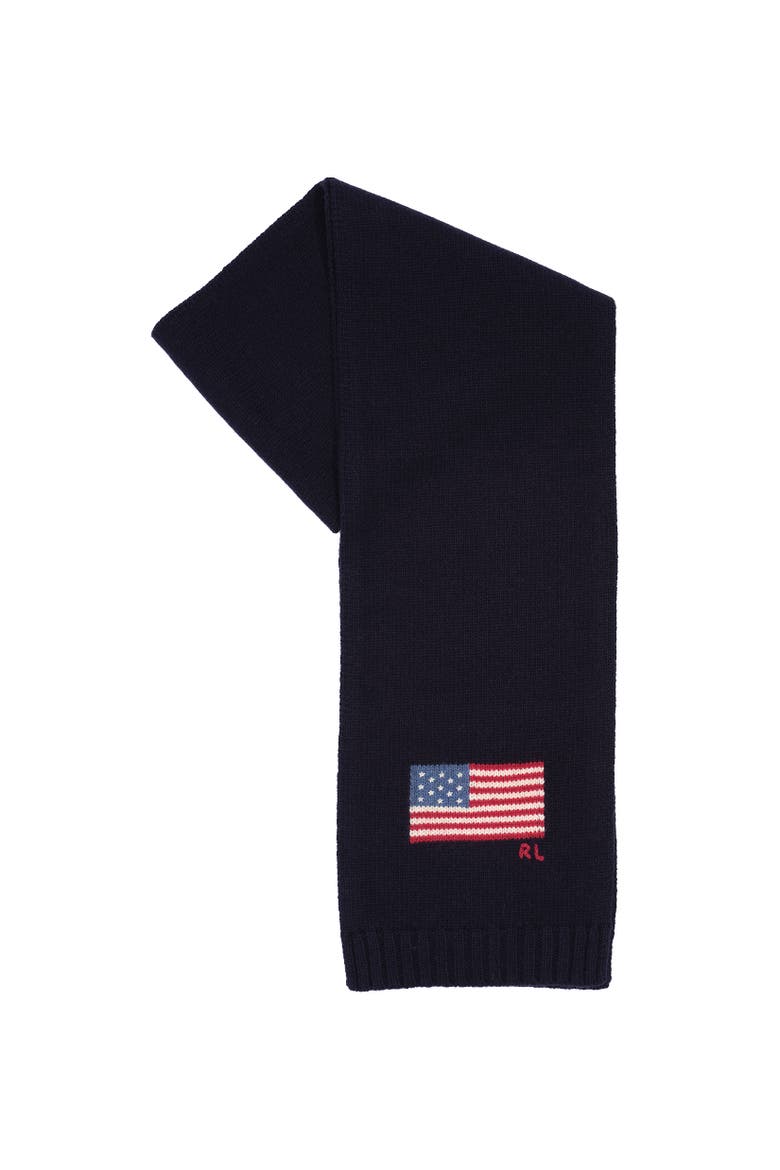 Rl Flag Scarf, Alternate, color, Collection Navy