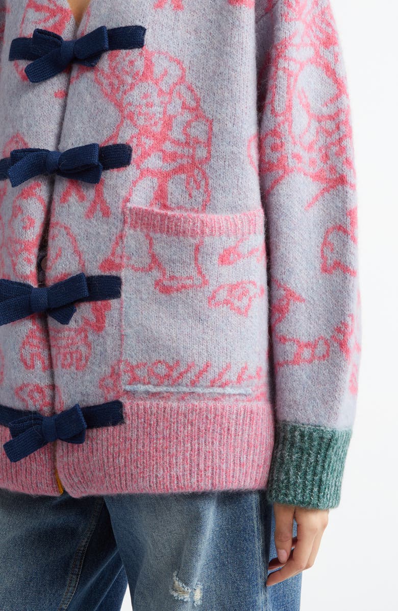 YanYan Fuzzy Laza Alpaca & Wool Blend Cardigan, Alternate, color, 