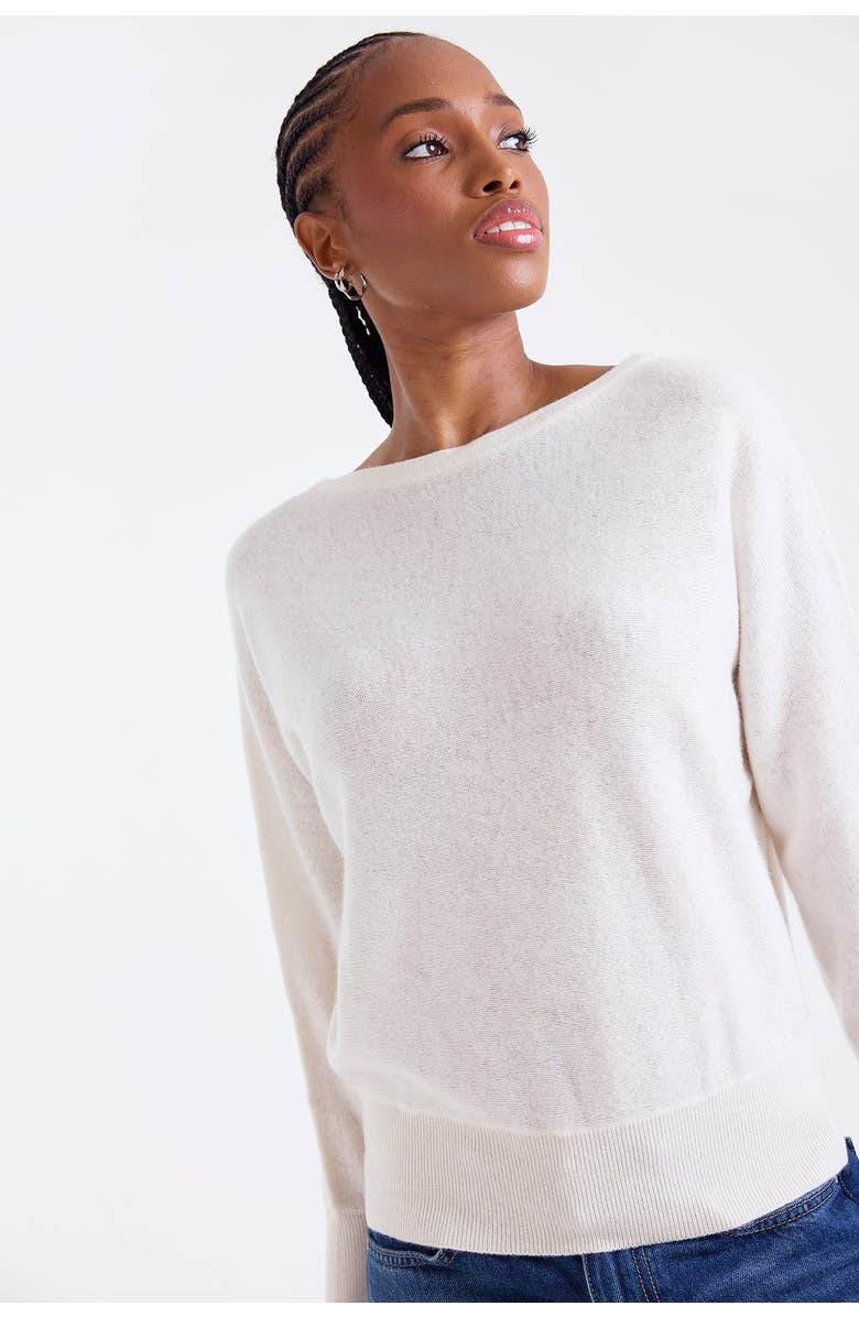 1982 Alaia Long Sleeve 100% Cashmere Sweater, Main, color, Natural White