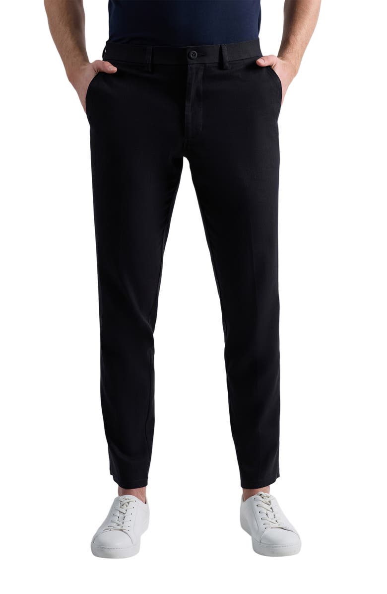 Kenneth Cole Cotton & Linen Blend Flat Front Chinos, Main, color, 