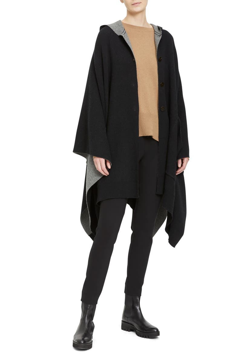 Theory Hooded Wool & Cashmere Poncho, Alternate, color, 