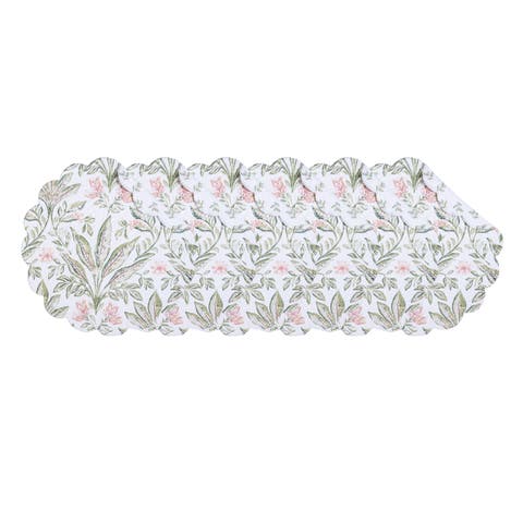 Lana Palms Reversible Machine Washable Round Scallop Quilt Placemats Set of 6