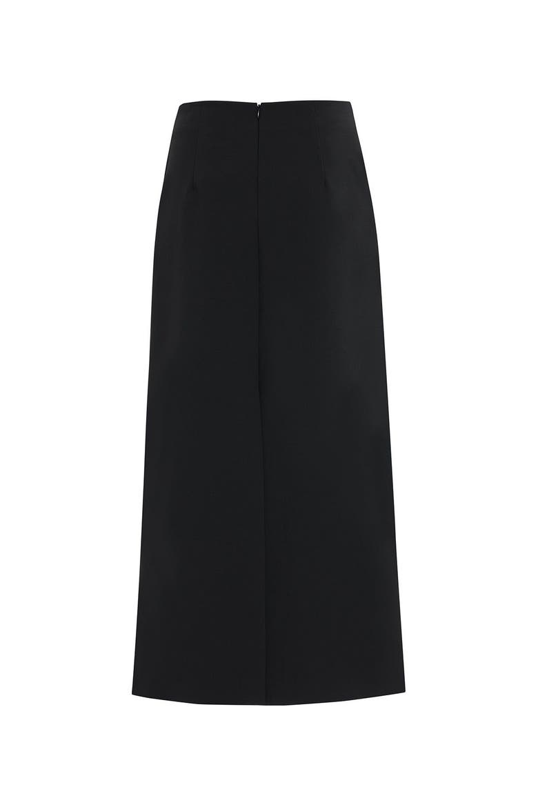 Black Long Skirt with Front and Back Slits, Alternate, color, Black