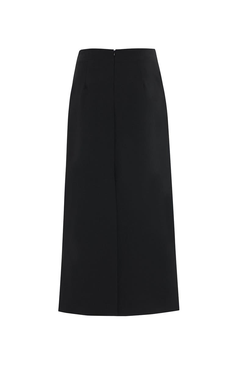 Gizia Black Long Skirt with Front and Back Slits, Alternate, color, Black