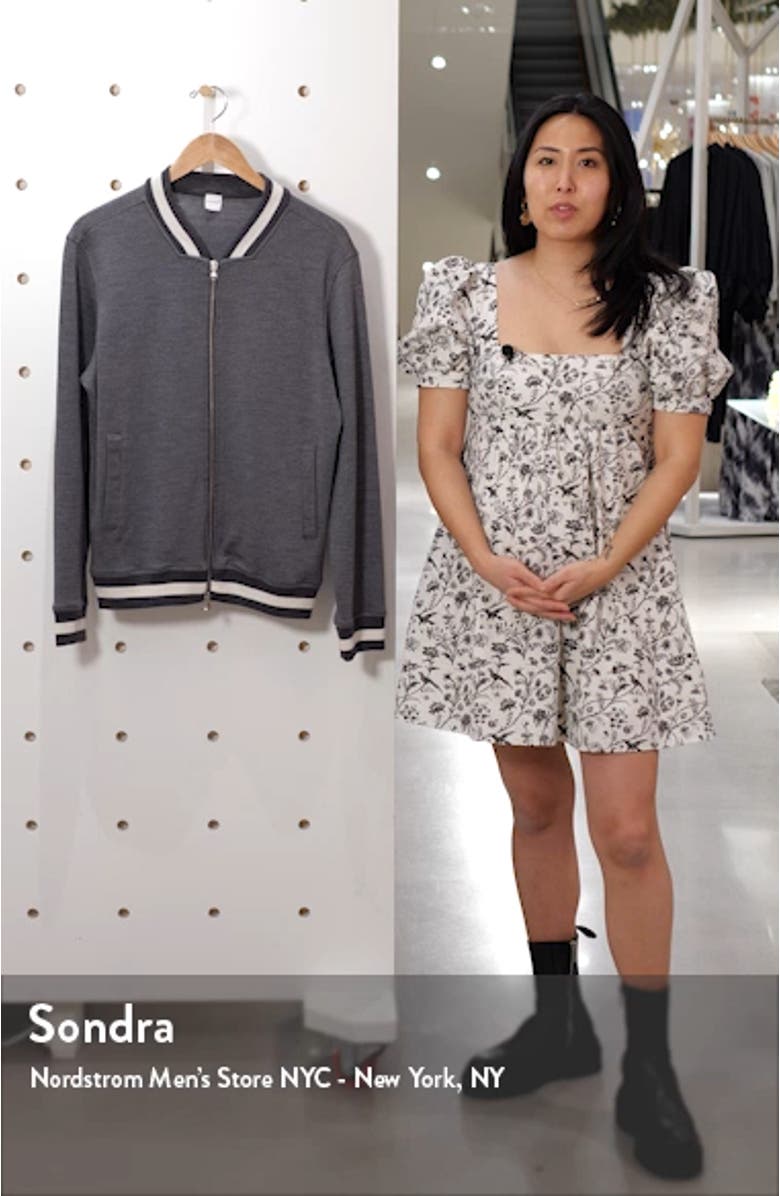 Trim Fit Heathered Wool Baseball Jacket, sales video thumbnail