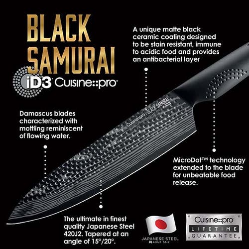 Cuisine::pro Id3 Black Samurai 5" Try Me Santoku Knife In Gray