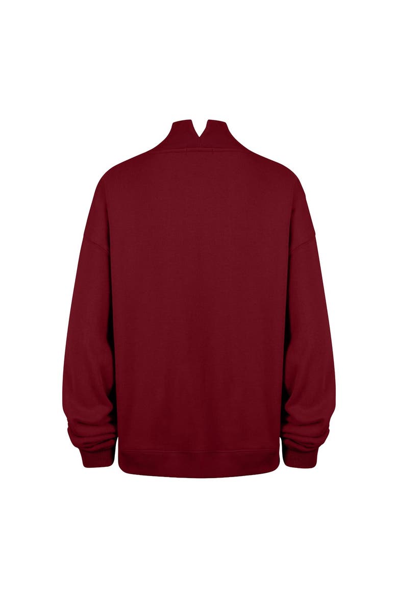 Women's '47 Burgundy Washington Commanders Oversized Vantage Mock Neck Sweatshirt, Alternate, color, Burgundy