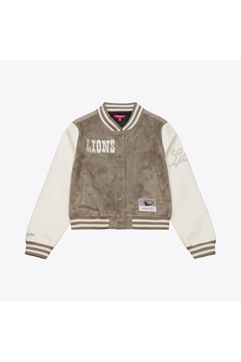 Women's Mitchell & Ness  Tan Detroit Lions Full-Snap Varsity Jacket, Alternate, color, Tan