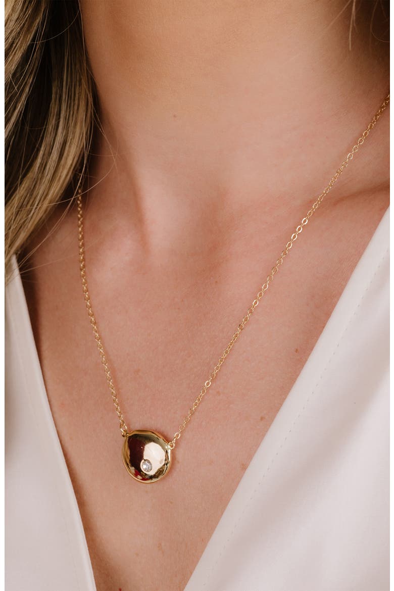 Skipping Stone Pendant Necklace, Alternate, color, GOLD