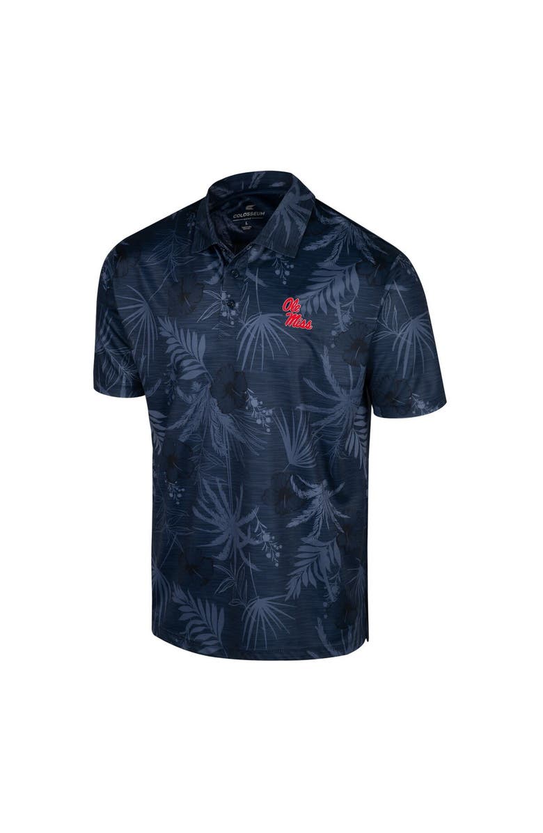 COLOSSEUM Men's Colosseum Navy Ole Miss Rebels Palms Team Polo, Alternate, color, Navy