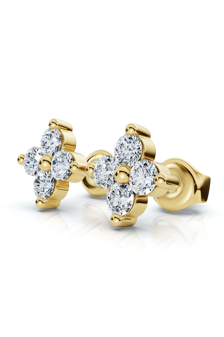 1/2Ct Jackie Diamond Studs 14k Gold Earrings Lab Grown 1/3" Tall, Main, color, 14k Yellow Gold