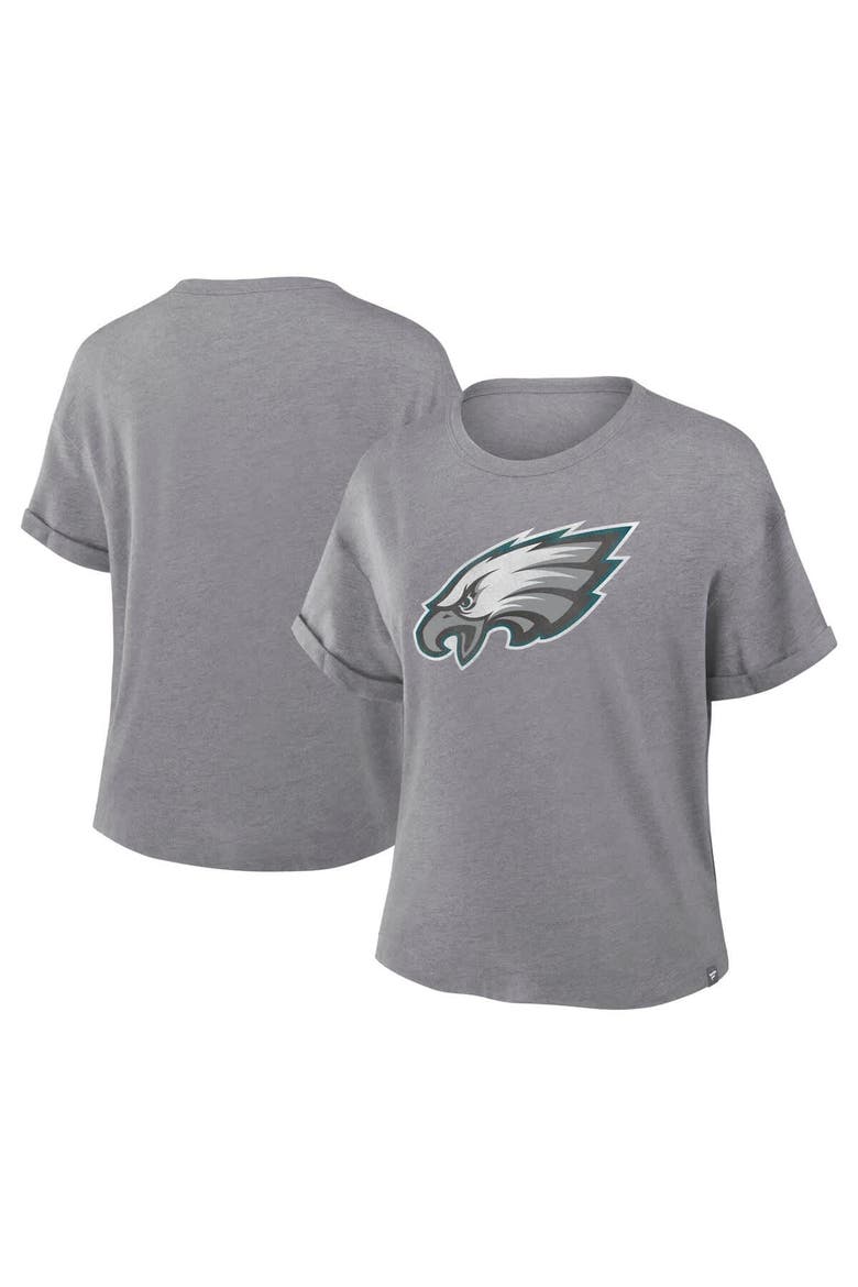Women's Fanatics Heather Gray Philadelphia Eagles Tribute Tri-Blend T-Shirt, Main, color, Heather Gray