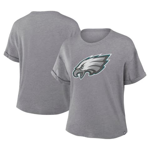 Women's Fanatics Heather Gray Philadelphia Eagles Tribute Tri-Blend T-Shirt