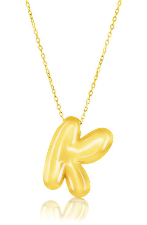 Bubble Initial Pendant Necklace