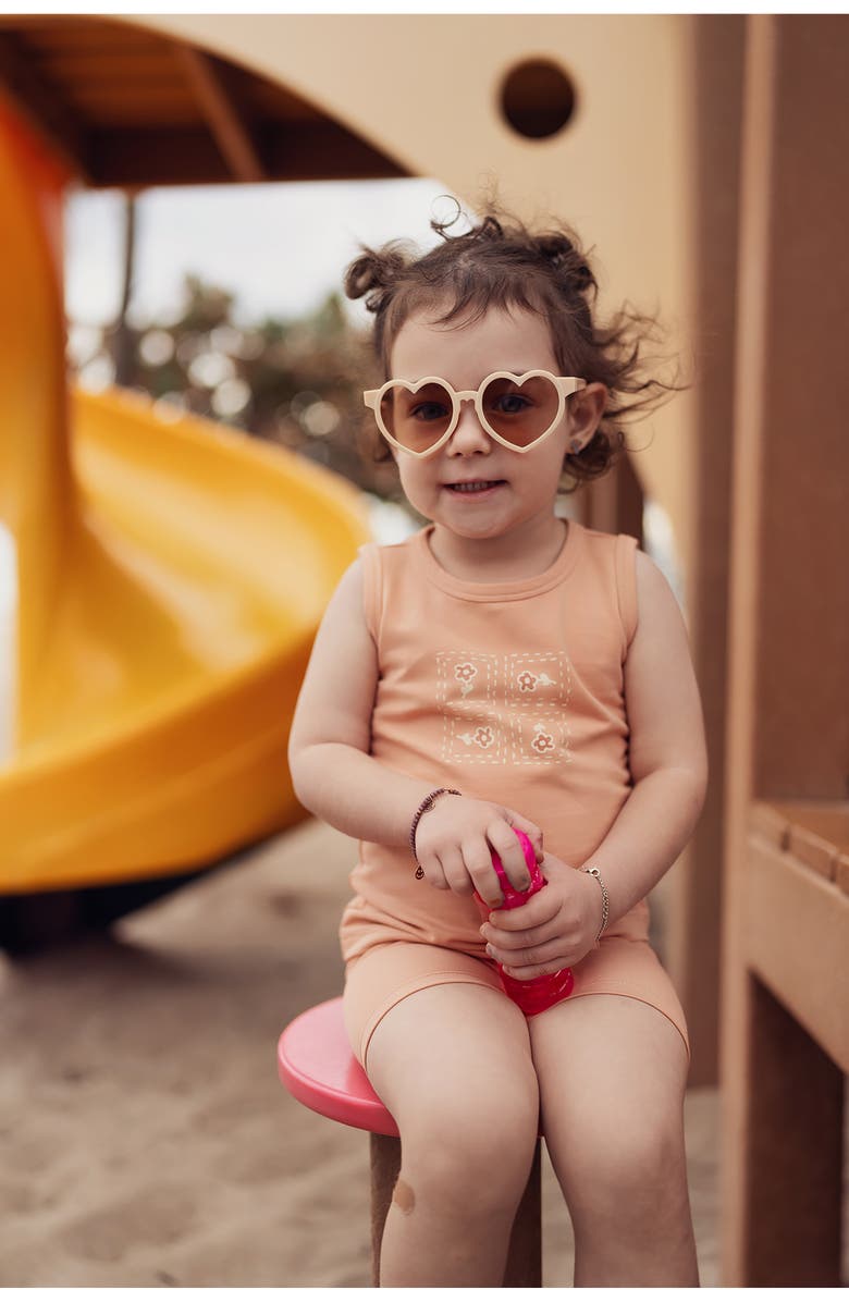 Manière Floral Tile Stretch Cotton Tank & Shorts Set, Alternate, color, Coral