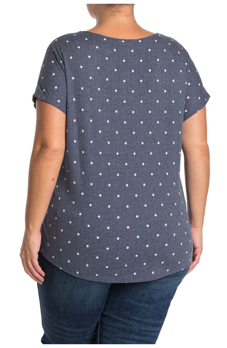 COMO VINTAGE Short Sleeve Knit Polka Dot Top, Main, color, 