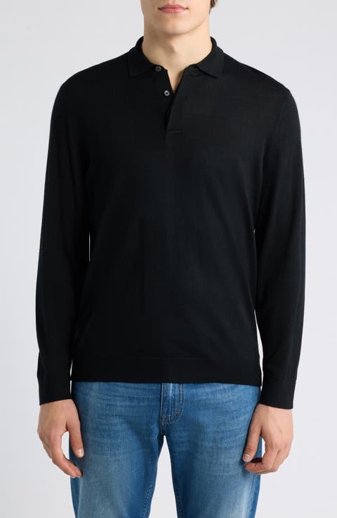 Merino Wool Blend Polo Sweater