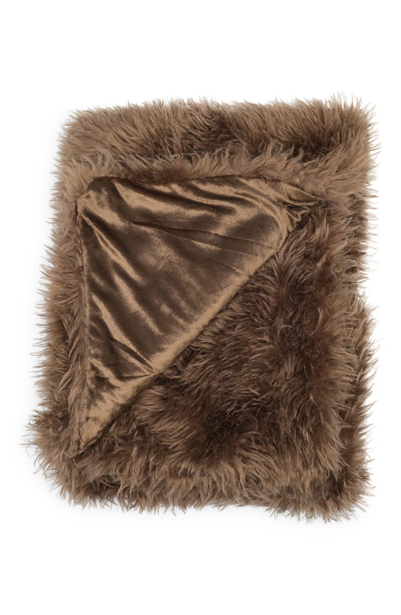 NORTHPOINT Faux Fur Throw Blanket, Main, color,