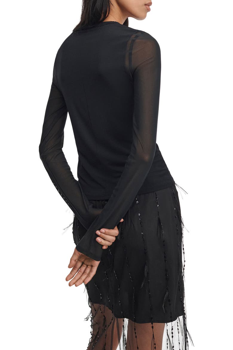 Luca Shadow Long Sleeve Top, Alternate, color, BLACK