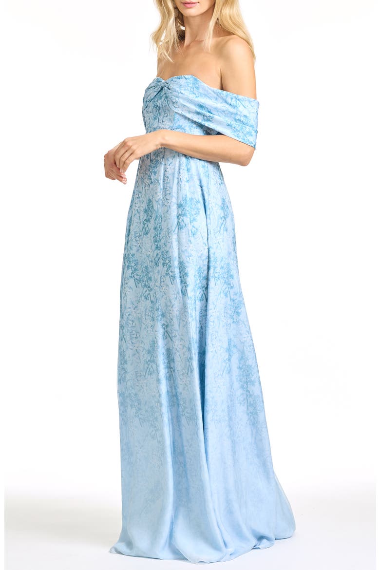 Kennedy Floral Print Off the Shoulder Gown, Alternate, color, CEYLON BOUQUET