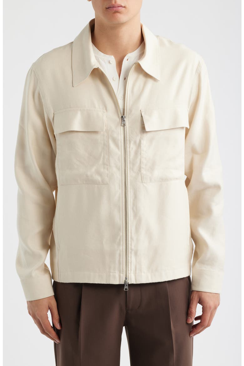 Alban 1808 Canvas Zip-Up Shirt Jacket, Alternate, color, IVORY