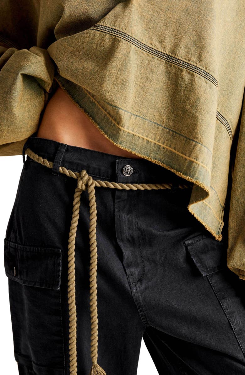 Free People Mending Heart Belted Cotton Utility Pants, Alternate, color, 